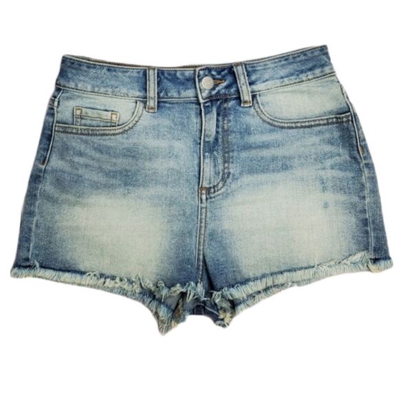 VS PINK shorts cutoff high rise‎ faded distressed denim 0 - Picture 1 of 7